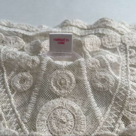 Xhilaration Sheer Lace Embroidered Boho Beach Coverup Top Size XS - Picture 10 of 12